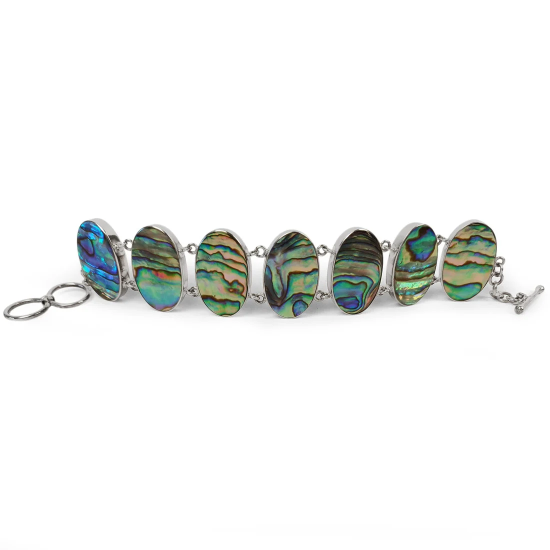 Abalone shell bracelet in sterling silver
