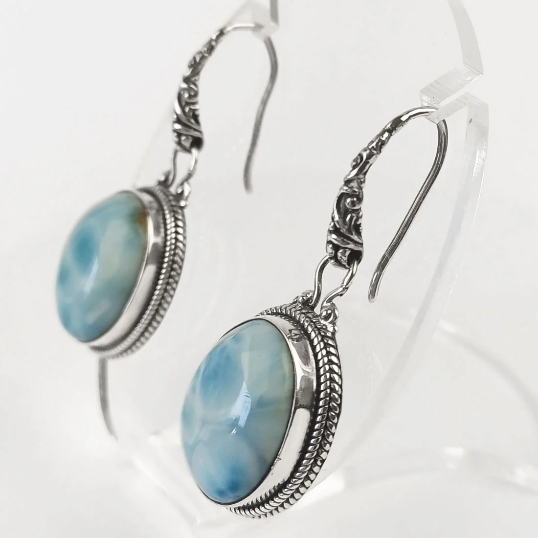 larimar earrings in sterling silver
