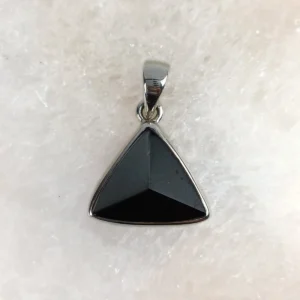 black tourmaline triangle pendant in 925 sterling silver