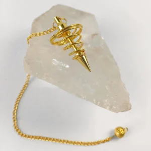 Golden Finish Spiral Pendulum with chain