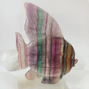 Rainbow Fluorite Fish Carving - 11.5 x 9cm,185grams