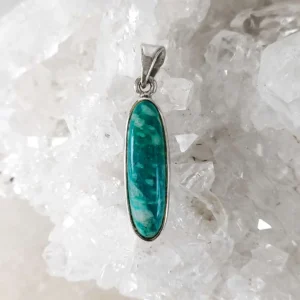 Amazonite Long Pendant - 925 Sterling Silver