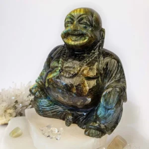 hand-carved labradorite Buddha