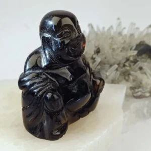 Black Obsidian Laughing Buddha - 6 x 5cm,112gr