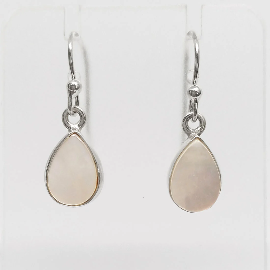 White Shell Drop Earrings – 925 Sterling Silver