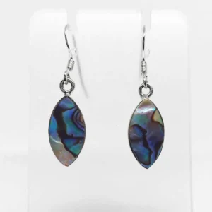 Abalone shell pointed oval earrings