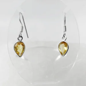 Citrine small drop earrings with sterling silver hooks
