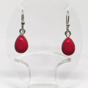 Red Coral Drop Earrings