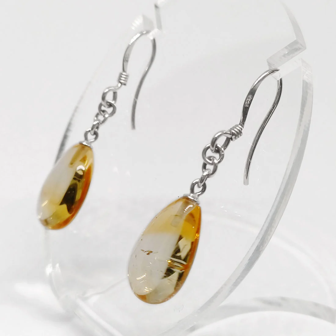 Citrine Drop Earrings – 925 Sterling Silver