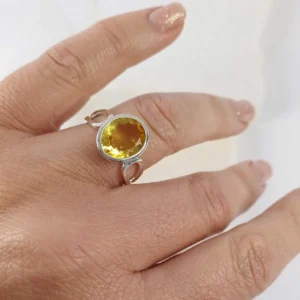 Citrine Ring – Oval Faceted – 925 Sterling Silver