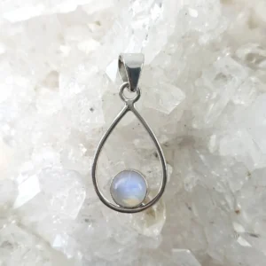 moonstone drop frame pendant - 925 sterling silver