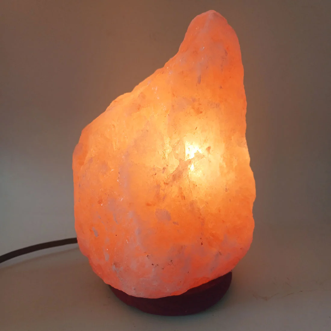 Himalayan salt lamp in orange tones