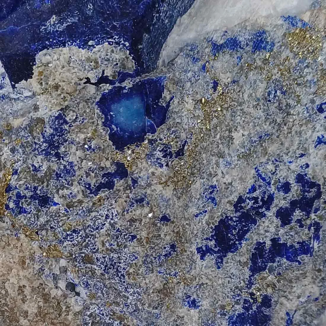 Lapis Lazuli crystals in matrix - close up